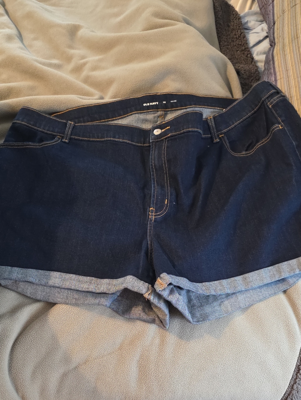 Old Navy Dark Indigo Roll-Cuff Denim Shorts